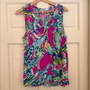 Lilly Pulitzer Pink and Blue Sleeveless Elsa Top